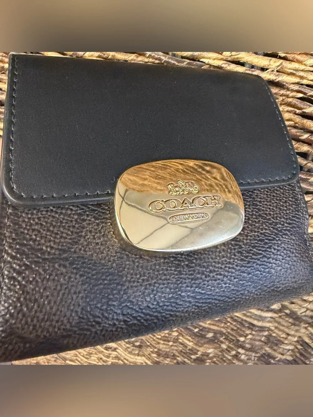Coach-Teri Bag,Brown Signature Shoulder Bag w/Gold Hardware and matching wallet